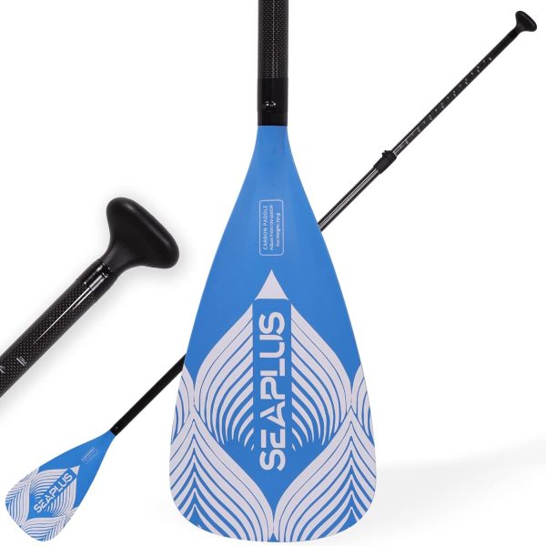 SEAPLUS Carbon Fiber Paddle, 3-PCS Adjustable Paddle for Stand up Paddle Board, SUP Paddle, Adjusted from 67 to 82.6(1.7-2.1m) 1.65Lb(751g)