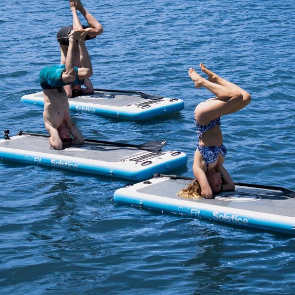 SOLSTICE ORIGINAL SolFit Inflatable Yoga Mat Stand Up Board | With 5 Handles And Band Attachment Points | Yoga Mat Thick | Stand Up Paddle Board Inflatable | Yoga For Adults | Yoga Mat For Carpet