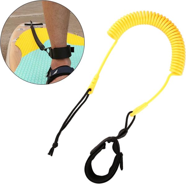 Stand Up Paddle Board Leash Surfs Board Leashes Replacement Coiled SUPs Leash Leg Rope for Shortboard Longboards Straight Surfs Board Leashes Durable Accessories