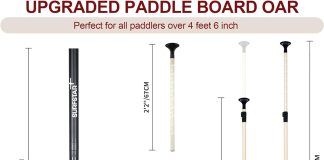 surfstar fiberglass sup paddle floating stand up paddle 3 piece adjustable paddle board oars with fiberglass shaft and n 2