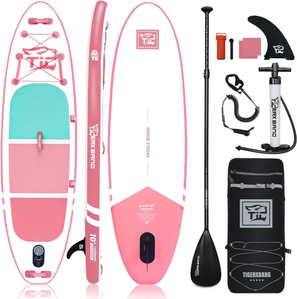 TIGERXBANG Inflatable Paddle Board with Premium SUP Board Accessories, Allround Paddle Boards for Adults/Kids,Stand Up Paddle Board Defender Collection