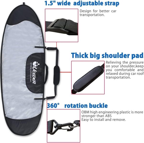 UCEDER Surfboard Cover and Surfboard Storage Bag for Outdoor Travel,50-910 Surfboard Bag,Maximum Protection for Your Surfboard