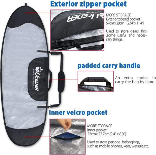 UCEDER Surfboard Cover and Surfboard Storage Bag for Outdoor Travel,50-910 Surfboard Bag,Maximum Protection for Your Surfboard