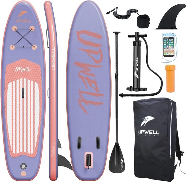 UPWELL 116/112/11/106/102Inflatable Stand Up Paddle Board with sup Accessories Including Backpack, Repairing Kits, Non-Slip Deck, Leash, 3 Fins, Paddle and Hand Pump