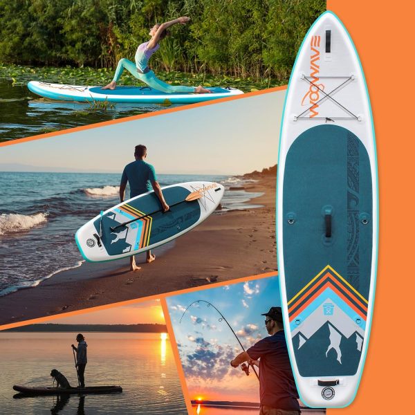 WOOWAVE Inflatable Stand Up Paddle Board 102/116 Wide Stance Non-Slip Deck, Premium SUP Accessories Including Hand Pump, Adjustable Paddle, Backpack, Surf Control Paddleboard for Youth and Adult