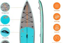woowave inflatable stand up paddle board 116x315 x6 extra wide non slip deck sup with premium accessories including hand 1