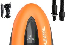flextailgear max sup pump lite electric air pump 12v dual stage inflate deflate digital display for paddle boards kayaks