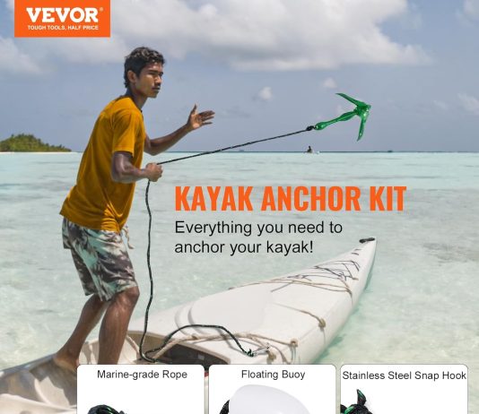 vevor kayak anchor kit 35 lb paddle board anchor kit with 262 ft8 m rope and buoyboat anchor hook304 stainless steel fol 3