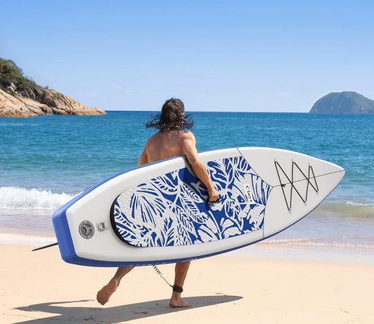 Ciays Inflatable Stand Up Paddle Board Review ciays inflatable stand up paddle board w sup accessories of backpack 2 fins 2 bags leash floating paddles and double act 2