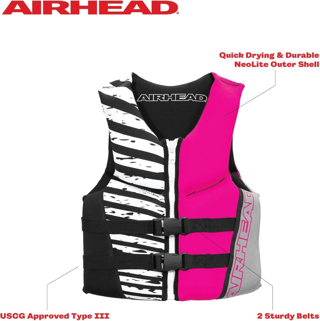 Airhead Womens CAMO COOL Kwik-Dry Neolite Flex Life Jacket, US Coast Guard Approved