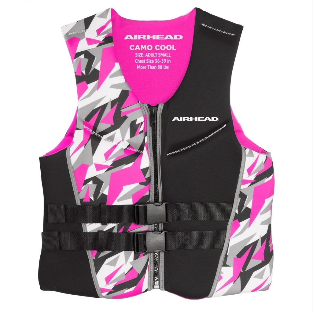 Airhead Womens CAMO COOL Kwik-Dry Neolite Flex Life Jacket, US Coast Guard Approved
