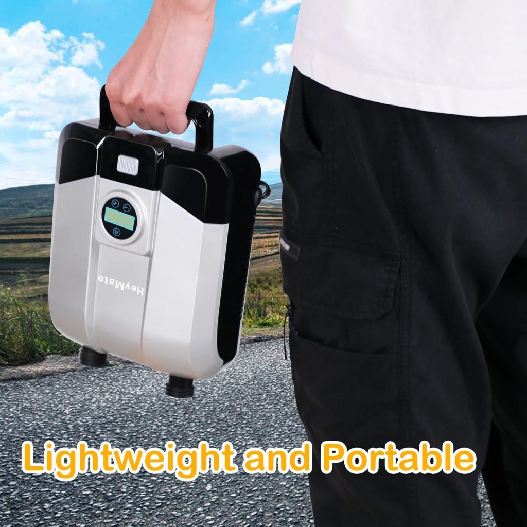 20PSI High Pressure SUP Air Pump Portable, Paddle Board Pump: Dual Stage Inflation  Auto Stop, 12V DC Car Connector, Pressure Preset, Boost Mode Electric Pump for Kayak, Tent, Boat, Ball