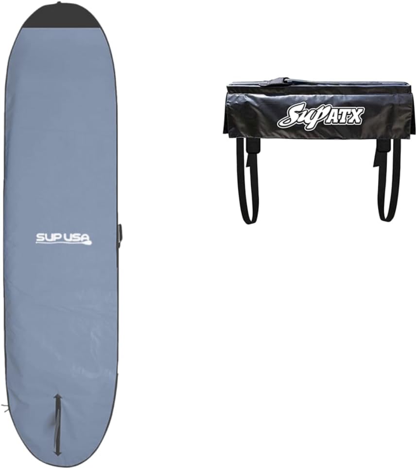11 and 12 Premium SUP USA Paddleboard Bag - SUP Cover, Carrying Bag, Protector (11’ and 12’ Gray) - Paddle Board SUP Protection