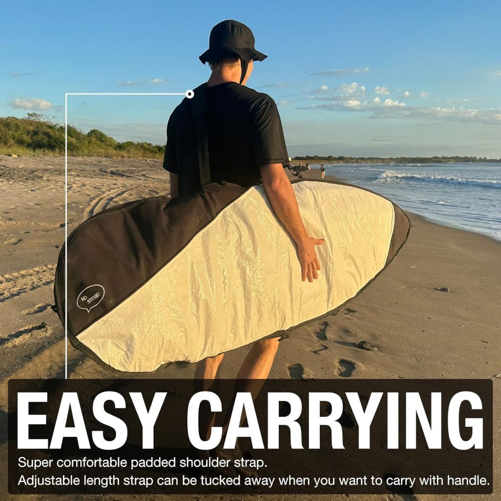 Ho Stevie! Surfboard Bag - Zippered Daybag - Fits All Shapes of Surfboards - Foam Padding and Durable Cover - Comfortable Shoulder Strap