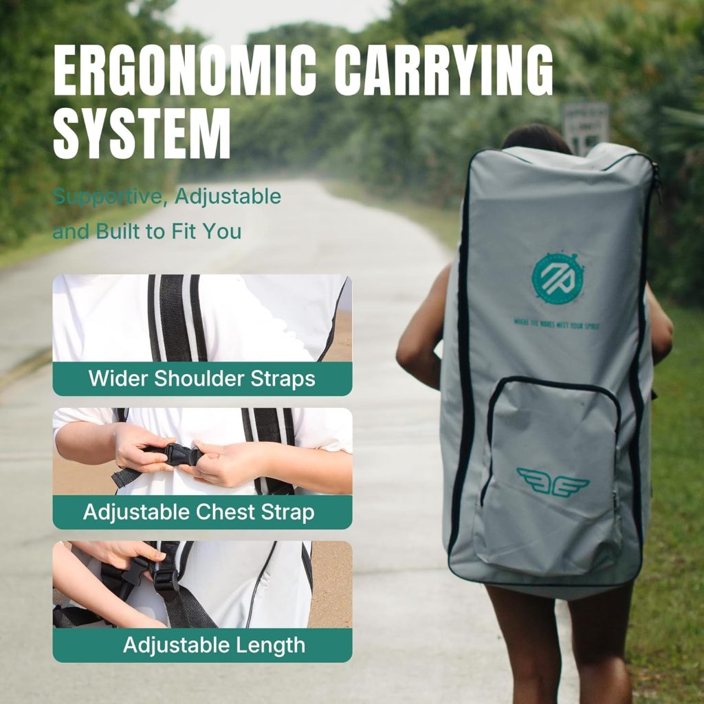 niphean Paddle Board Backpack with Wider Shoulder Straps, 100L Extra-Large Capacity Inflatable Paddle Board Bag, Paddleboard Bag with Ergonomic Support for Comfortable Carrying