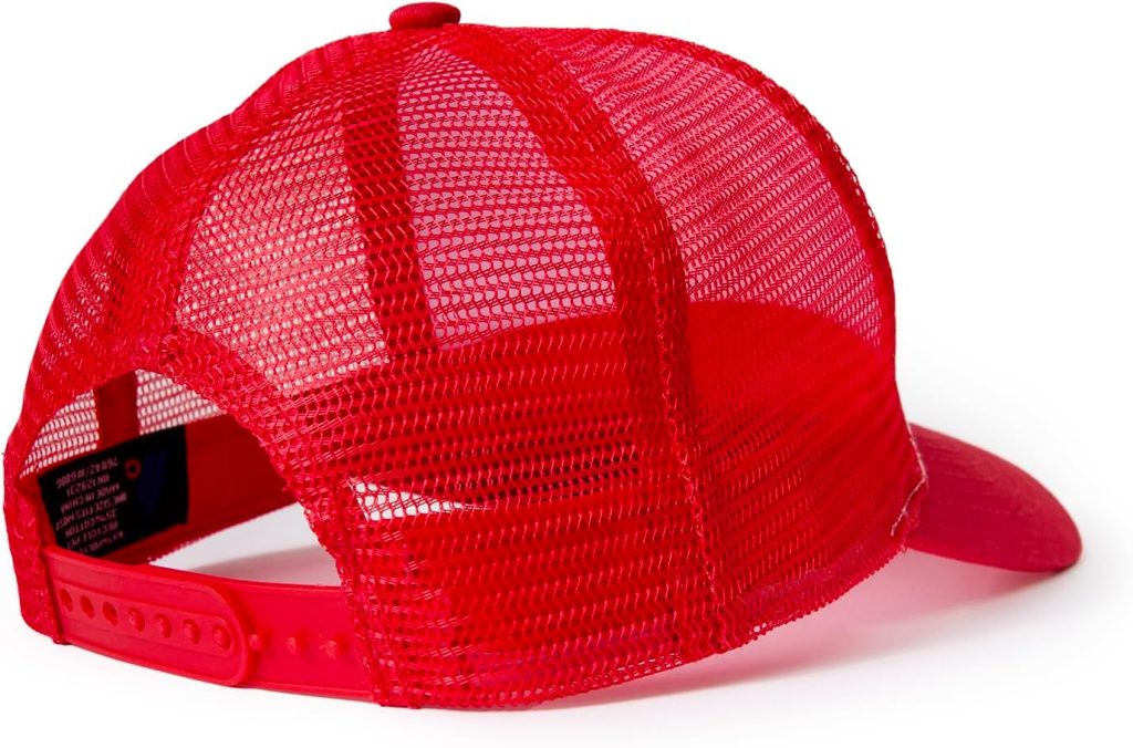 TABASCO® Logo Trucker Hat with Mesh Back and Adjustable Snaps, Red and White