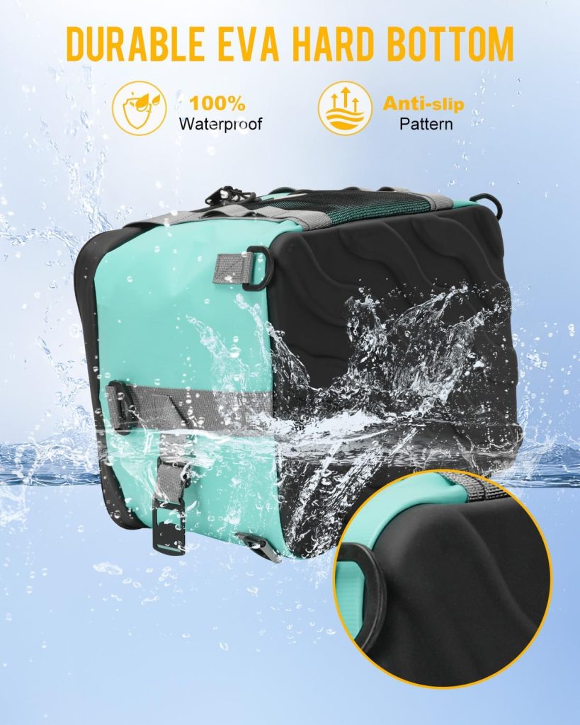 Waterproof Paddle Board Cooler, Upgraded Hard Bottom Paddleboard Cooler Deck Bag with Adjustable Strap, Bottle Opener, SUP Kayak Cooler Fits 30 Cans for Paddleboarding, Kayaking, Camping