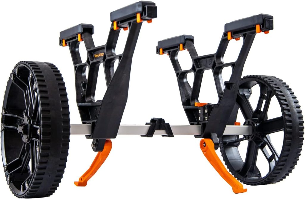 YakAttack Kayak Carts with Adjustable Frame  Wheel Options | All-Terrain, Sand  Solid Tire Variations | Durable Folding Transport System for Kayaks  Canoes | Made in USA