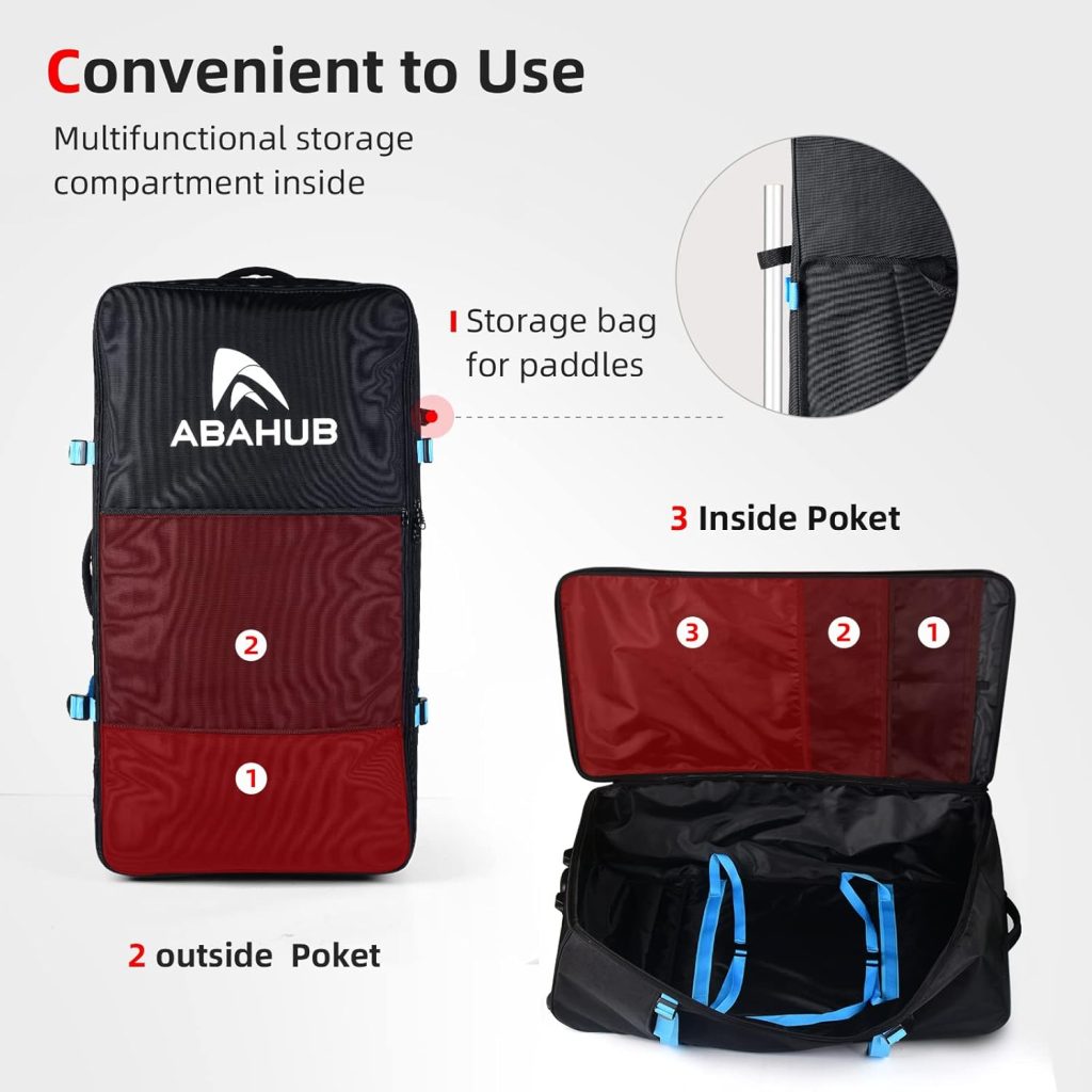 Abahub Premium iSUP Bag, Travel Carrying Backpack for Inflatable Stand Up Paddleboards, Paddle Board Accessories, Fits up to 12 ISUP