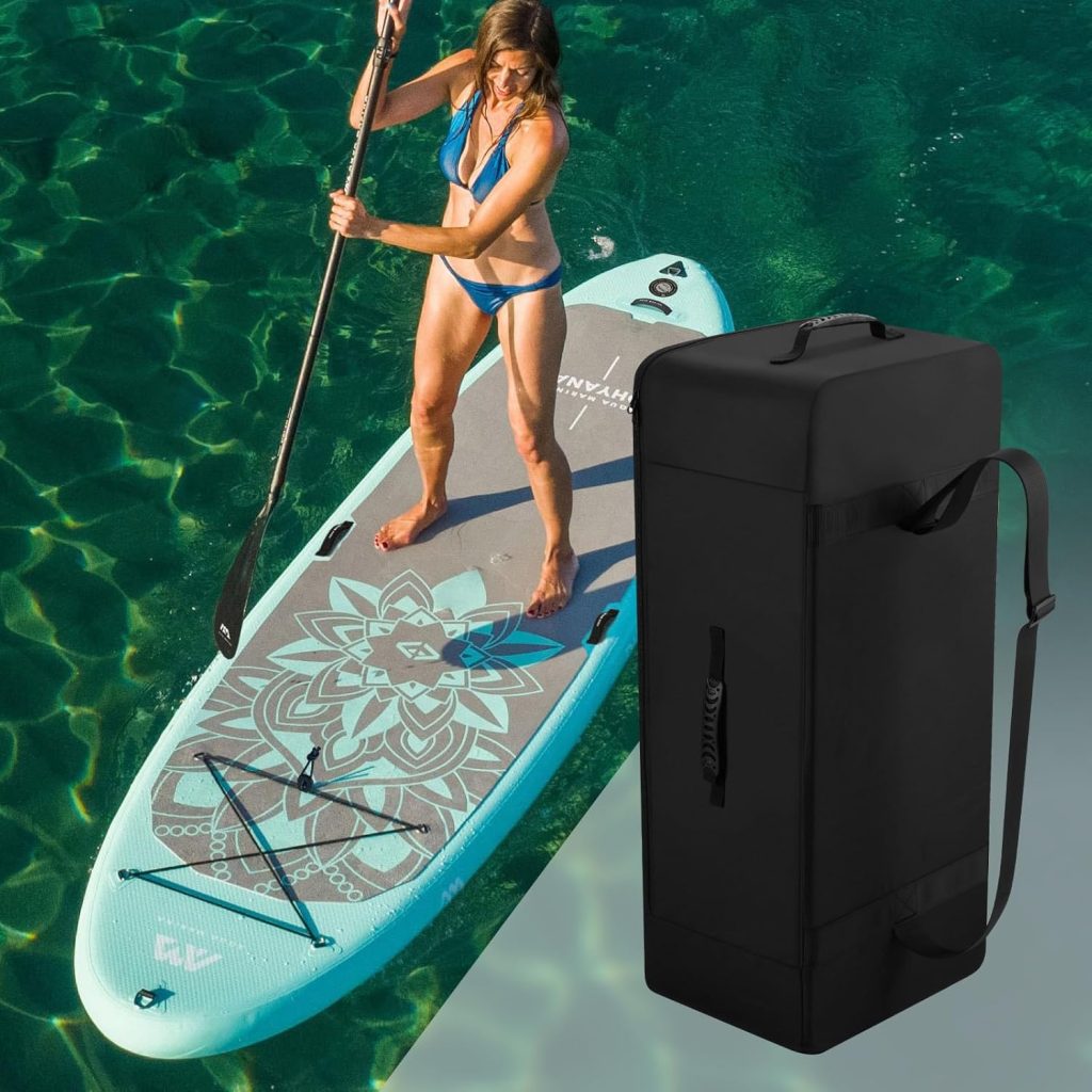 Cosmos Inflatable Paddleboard Carrying Backpack Inflatable SUP Board Travel Storage Bag for ISUP Stand Up Paddle Board Accessories Surfboard, 90L Large Capacity, Shoulder Strap  Padded Side Handles