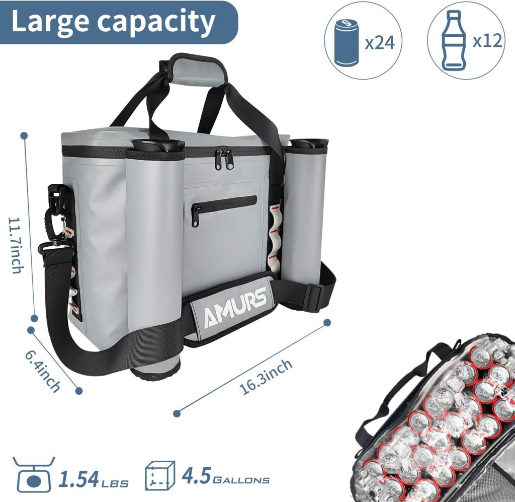 Kayak Cooler, 4.5 Gallon Portable Kayak Cooler Bag with Rod Holder and Lawn-Chair Style Seat, Ideal for Fishing, Beach, Camping