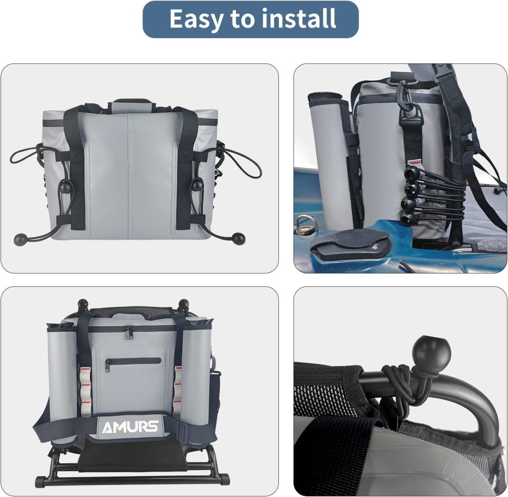 Kayak Cooler, 4.5 Gallon Portable Kayak Cooler Bag with Rod Holder and Lawn-Chair Style Seat, Ideal for Fishing, Beach, Camping