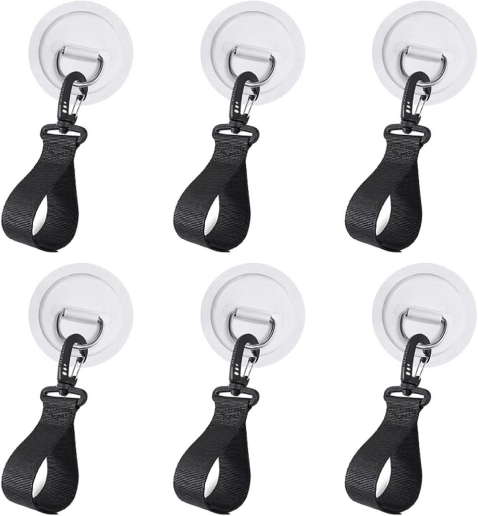 Mgoodoo Stainless Steel D-Ring Patch, 6 Pairs of Paddle Clips and D-Ring PVC Patches, NO Glue Included