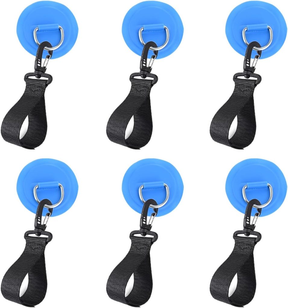 Mgoodoo Stainless Steel D-Ring Patch, 6 Pairs of Paddle Clips and D-Ring PVC Patches, NO Glue Included