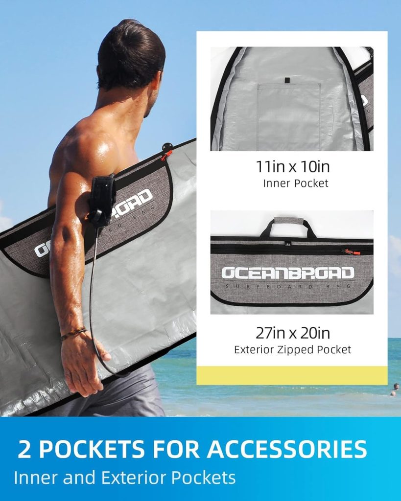 OCEANBROAD Surfboard Longboard Bag Day Bag Travel Bag 50, 56, 60, 66, 70, 76, 80, 86, 90, 96, 100