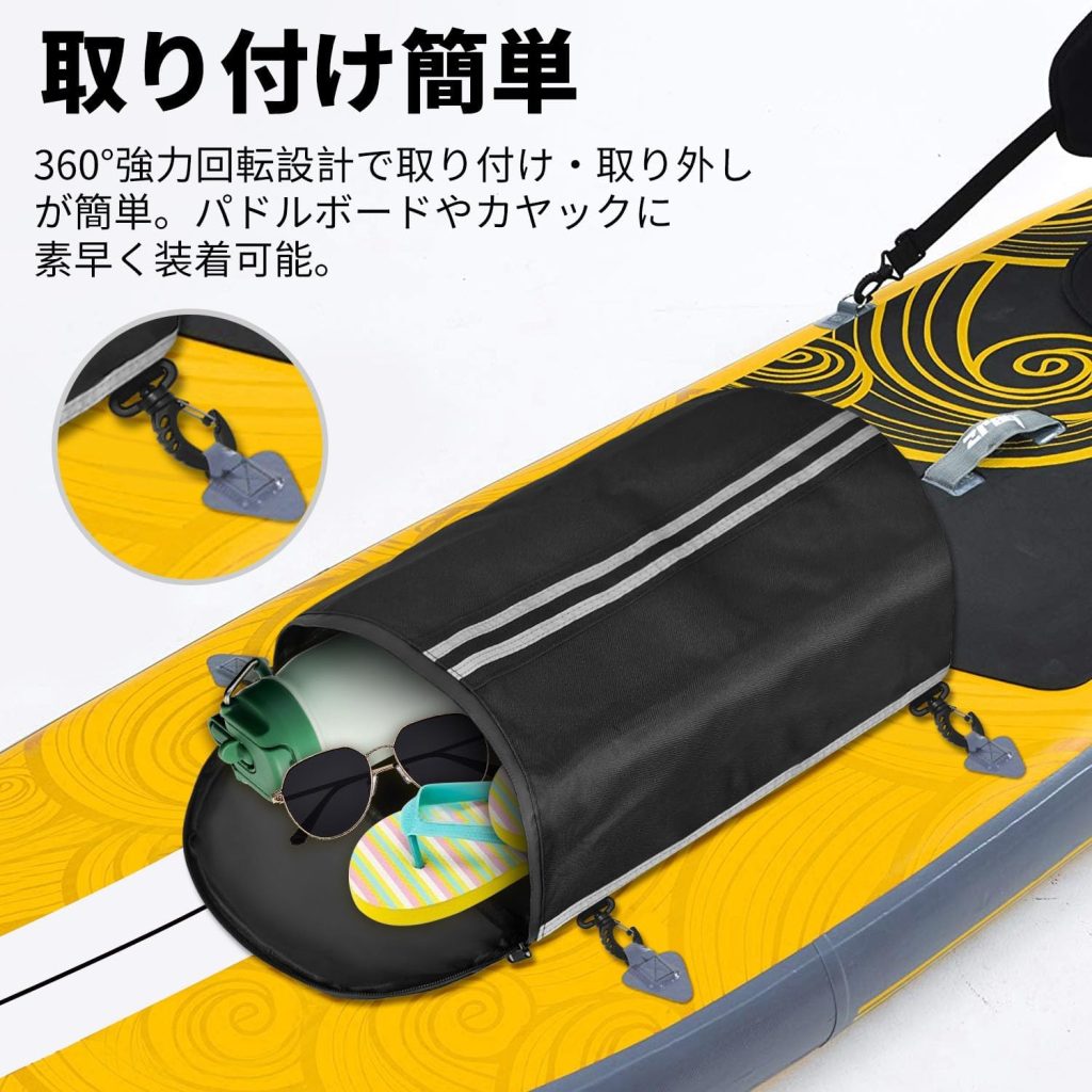 Waterproof Deck Bag for Paddle Boards  Kayaks - Paddleboard Storage Dry Bag with Turning Hook | Oxford Material  Insulated Cooler Compartment for SUP, Surfboard, and Boating Accessories