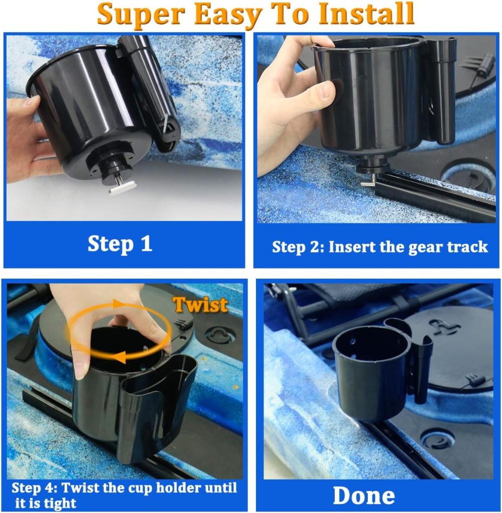 Multifunctional Kayak Cup and Phone Holder, Fishing Tool and Lures Storage, Bottle and Drink Holder, Kayak Fishing Accessories, Track Mount Install