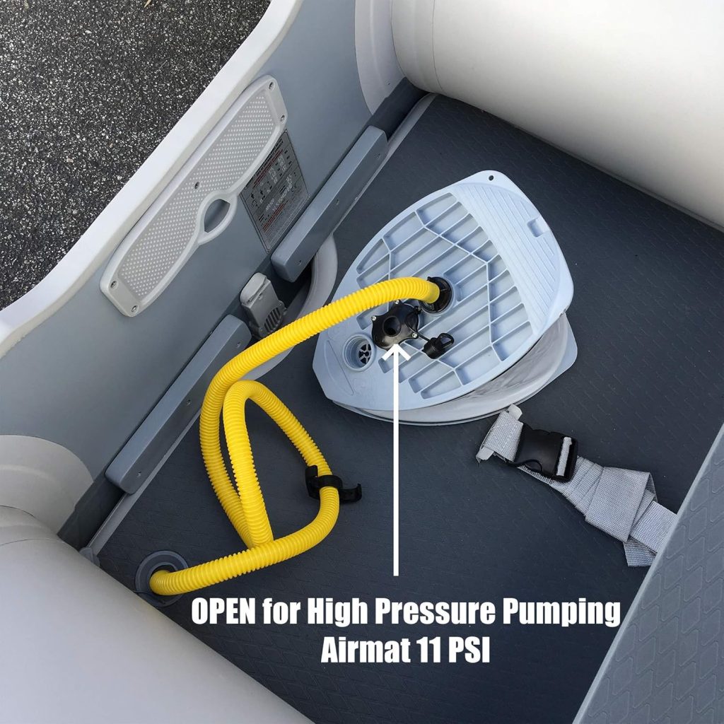 Seamax 9L Foot Pump with Double Chambers, High Volume and High Pressure, Max 15 PSI for Inflatable Boat and SUP