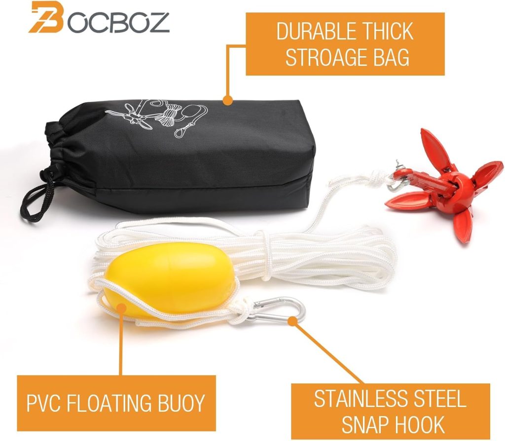 Kayak Anchor Boat Anchor for Kayaks, Canoes, SUP Paddle Boards Jet Skis, Folding Anchor with 40ft Anchor Tow Rope and Carrying Bag Kayak Anchor Boat Anchor for Kayaks, Canoes, SUP Paddle Boards Jet Skis, Folding Anchor with 40ft Anchor Tow Rope and Carrying Bag