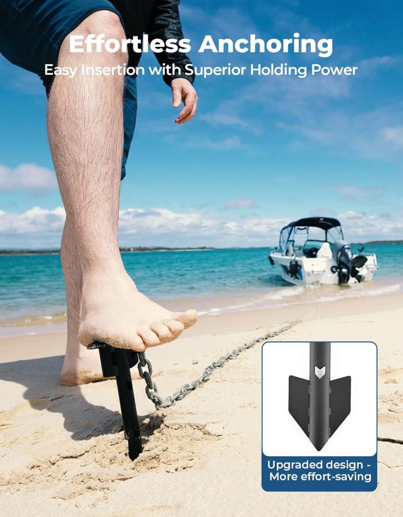 KEMIMOTO Boat Anchor, Kayak Anchor Jet Ski Anchor PWC Anchor Shallow Water Anchor, Sand Anchor for Small Boat Pontoon Canoe Kayak Anchor System Safety Kit