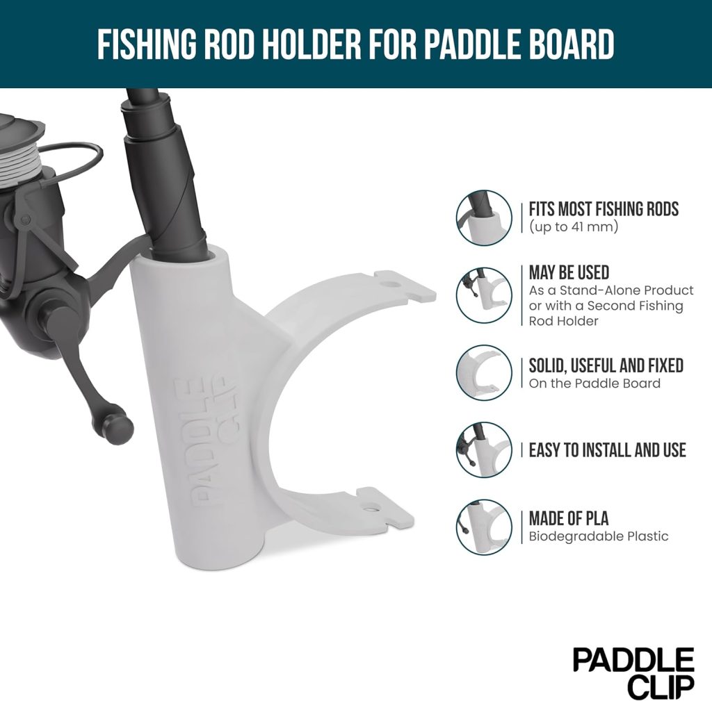 Paddle Board Fishing Rod Holder and Fishing net, sup Fishing for Board Between 5 and 7 inches Paddle Board Fishing Rod Holder and Fishing net, sup Fishing for Board Between 5 and 7 inches