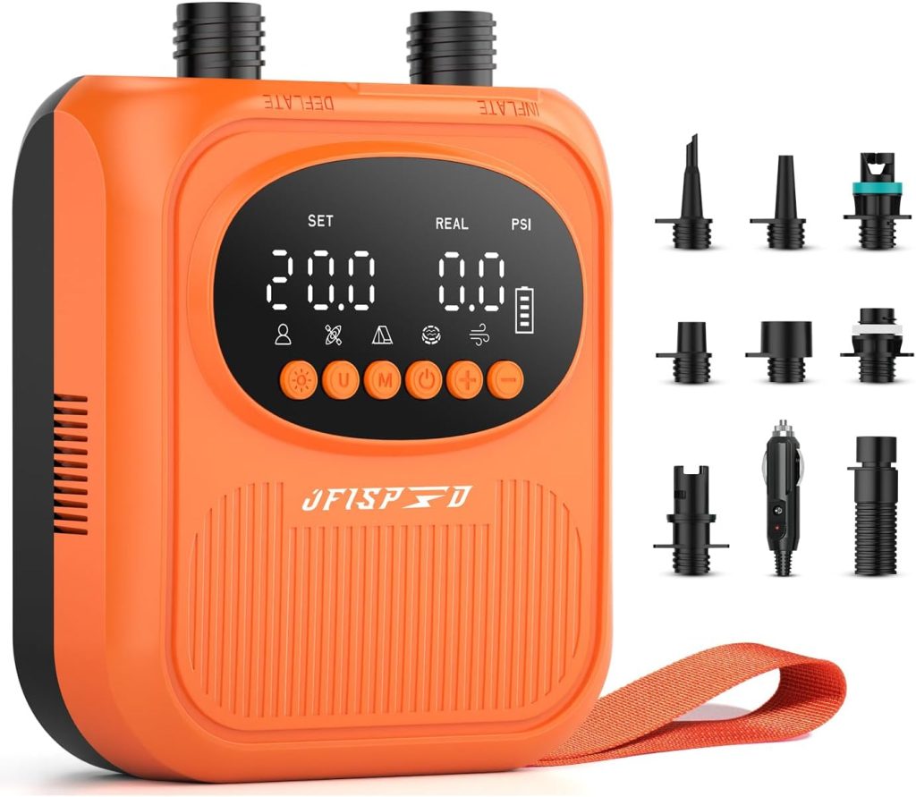 Paddle Board Pump, 20PSI High Pressure SUP Pump with Auto-Off, Dual Stage Inflation Deflation for Stand Up Paddle Boards, Boat, Tent, Mattress Paddle Board Pump, 20PSI High Pressure SUP Pump with Auto-Off, Dual Stage Inflation Deflation for Stand Up Paddle Boards, Boat, Tent, Mattress