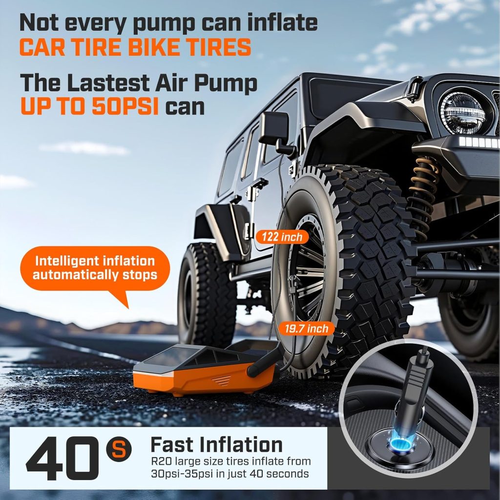 50PSI Paddle Board Pump Electric Portable, SUP Pump for Paddleboard Car Tire with Auto-Off Deflation Function, 12V DC Car Connector for Stand Up Paddle Boards Kayaks Boats Mattresses Auto Tyre Bike 50PSI Paddle Board Pump Electric Portable, SUP Pump for Paddleboard Car Tire with Auto-Off Deflation Function, 12V DC Car Connector for Stand Up Paddle Boards Kayaks Boats Mattresses Auto Tyre Bike