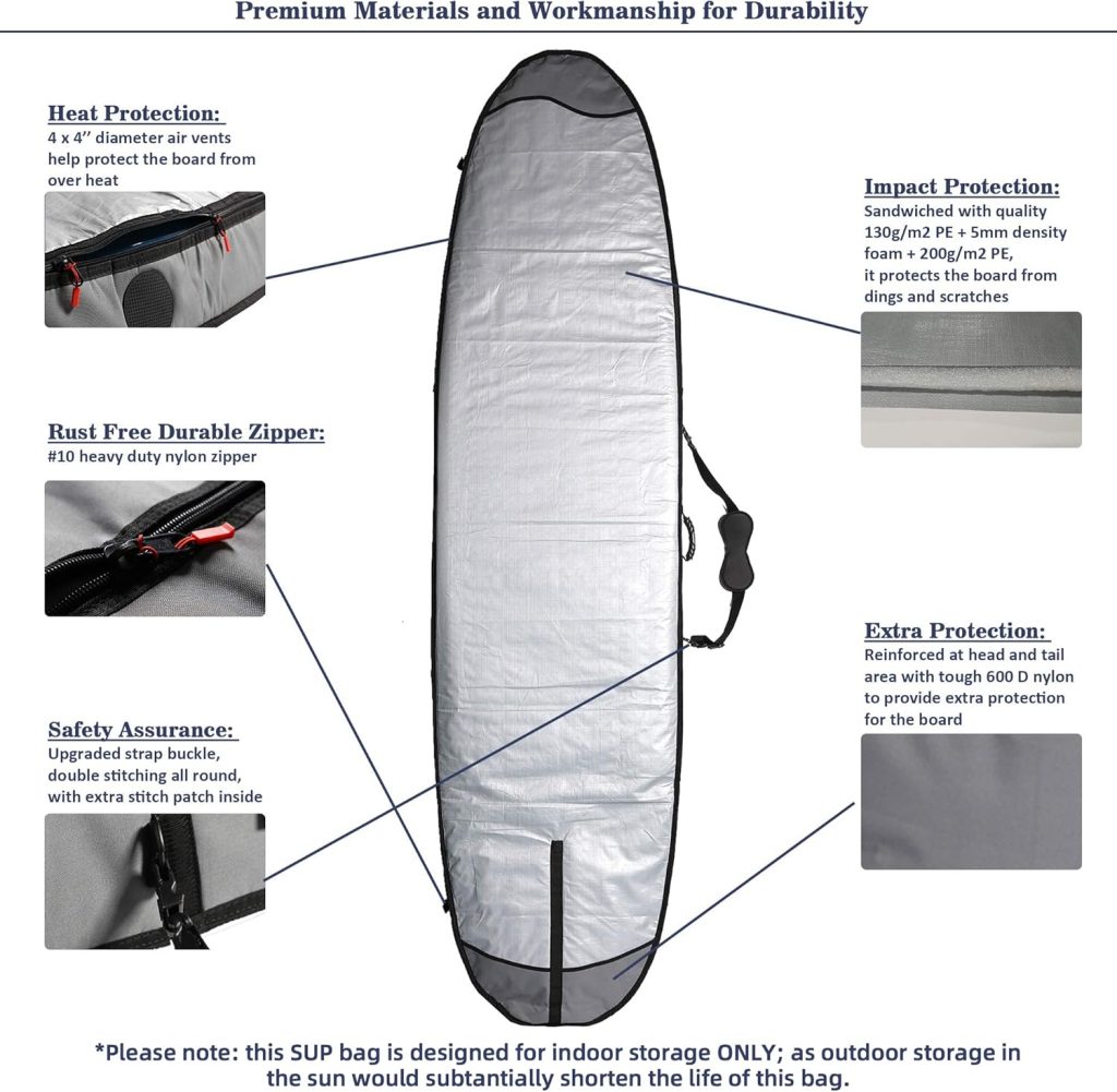 Abahub Premium SUP Travel Bag, Foam Padded Stand-up Paddleboard Cover Case, Paddle Board Carrying Bags for Paddleboarding, Outdoor, Airplane, Car, Truck Abahub Premium SUP Travel Bag, Foam Padded Stand-up Paddleboard Cover Case, Paddle Board Carrying Bags for Paddleboarding, Outdoor, Airplane, Car, Truck