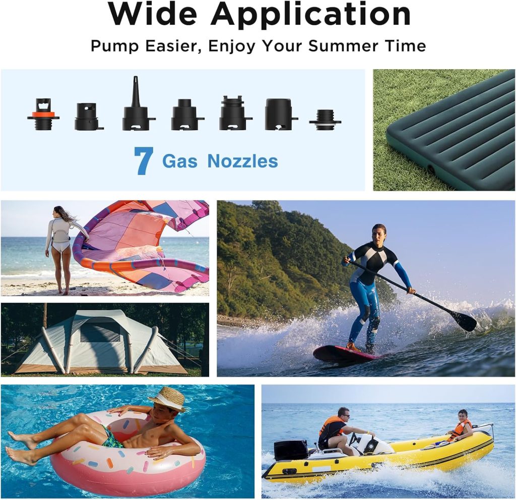 AIRBANK Paddle Board Pump Electric 20PSI The Puffer Pro, Portable SUP Pump, Dual-Stage Inflation Auto-Off Air Pump for Stand up Paddle Boards, Kayak, Inflatables, Boats, Tent, Kite Wings AIRBANK Paddle Board Pump Electric 20PSI The Puffer Pro, Portable SUP Pump, Dual-Stage Inflation Auto-Off Air Pump for Stand up Paddle Boards, Kayak, Inflatables, Boats, Tent, Kite Wings