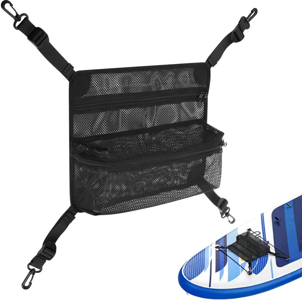 Cosmos Paddleboard Deck Bag 4-Hook SUP Board Storage Mesh Bag 2-Layer Mesh Zipper Carry Bag with Top Pocket for Kayak Surfboard Stand UP Paddleboard Accessories Cosmos Paddleboard Deck Bag 4-Hook SUP Board Storage Mesh Bag 2-Layer Mesh Zipper Carry Bag with Top Pocket for Kayak Surfboard Stand UP Paddleboard Accessories