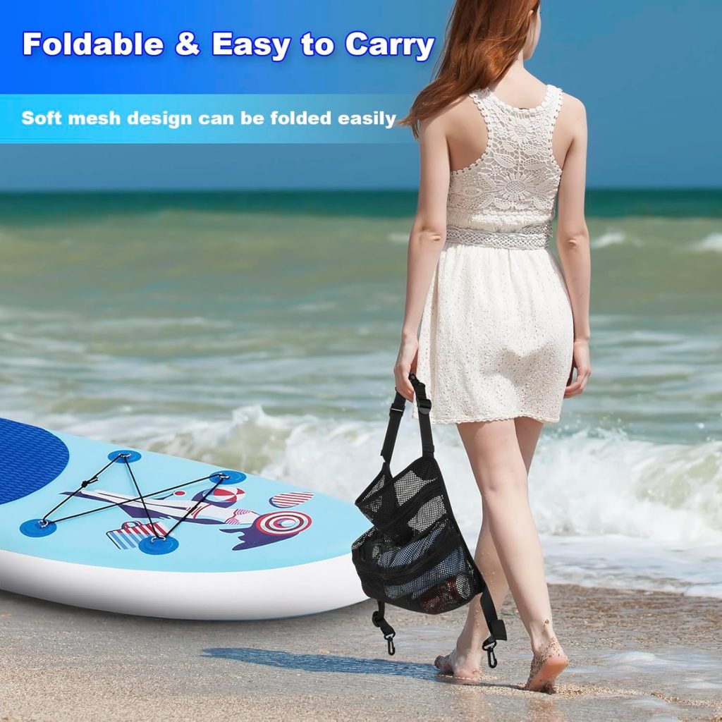 Cosmos Paddleboard Deck Bag 4-Hook SUP Board Storage Mesh Bag 2-Layer Mesh Zipper Carry Bag with Top Pocket for Kayak Surfboard Stand UP Paddleboard Accessories Cosmos Paddleboard Deck Bag 4-Hook SUP Board Storage Mesh Bag 2-Layer Mesh Zipper Carry Bag with Top Pocket for Kayak Surfboard Stand UP Paddleboard Accessories