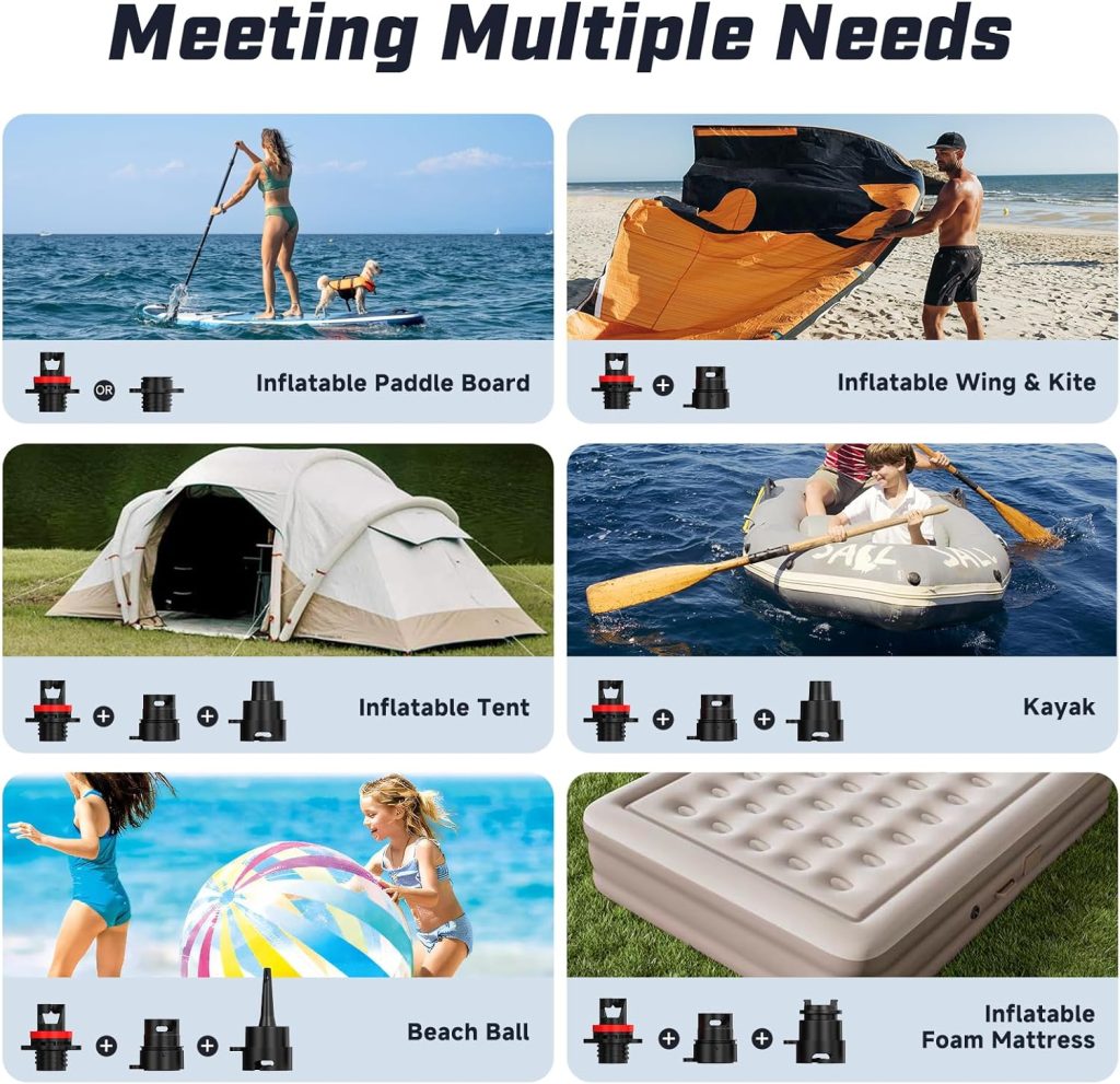 Electric Paddle Board Pump S1-20PSI Rechargeable SUP Pumps, Dual Stage Inflation Deflation, Suitable for Stand Up Paddle Boards, Boats, Kayaks and Tent Electric Paddle Board Pump S1-20PSI Rechargeable SUP Pumps, Dual Stage Inflation Deflation, Suitable for Stand Up Paddle Boards, Boats, Kayaks and Tent