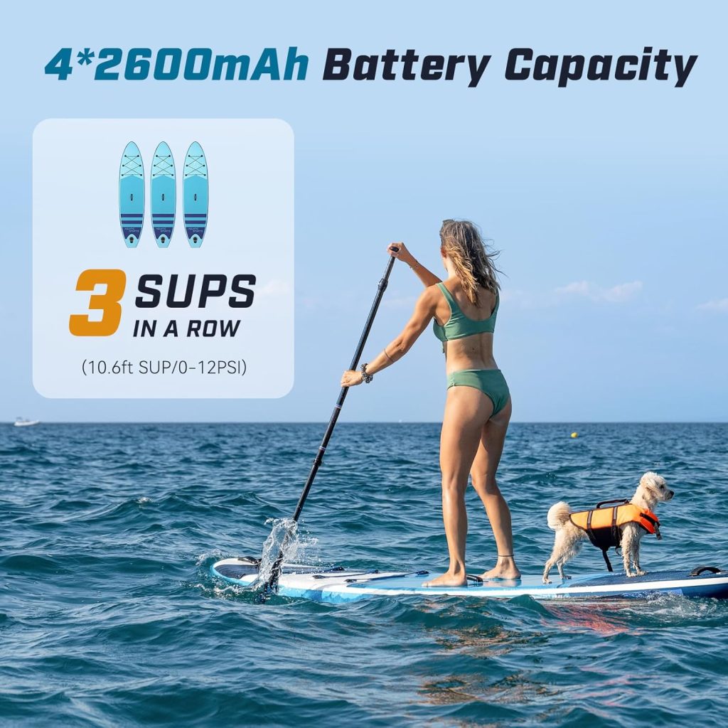 Electric Paddle Board Pump S1-20PSI Rechargeable SUP Pumps, Dual Stage Inflation Deflation, Suitable for Stand Up Paddle Boards, Boats, Kayaks and Tent Electric Paddle Board Pump S1-20PSI Rechargeable SUP Pumps, Dual Stage Inflation Deflation, Suitable for Stand Up Paddle Boards, Boats, Kayaks and Tent