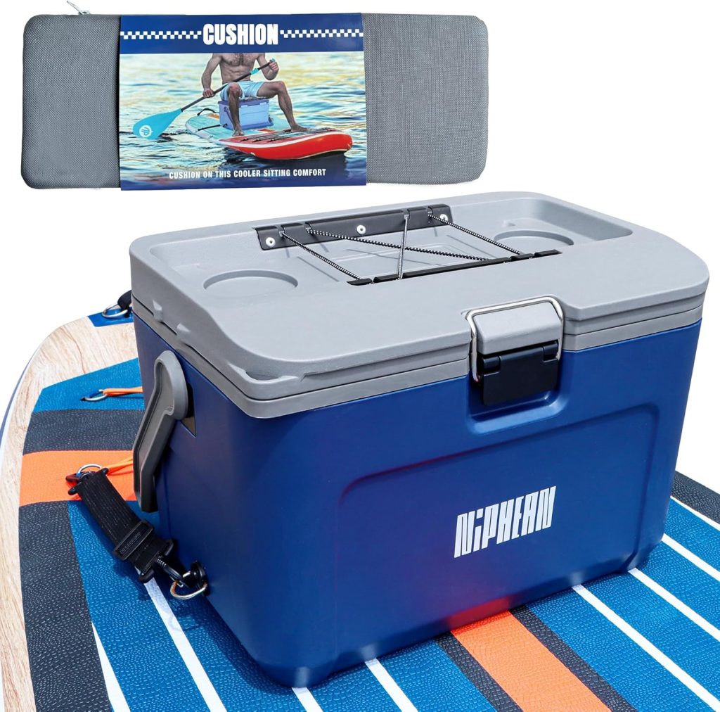 niphean Paddle Board Cooler Box Insulated Small Cooler Hard Shell 16qt Ice Chest Keeps Cool for 60hrs, Convertible Seat On Paddle Board Kayak Cooler Sup Accessories for Camping, Beach and Travel niphean Paddle Board Cooler Box Insulated Small Cooler Hard Shell 16qt Ice Chest Keeps Cool for 60hrs, Convertible Seat On Paddle Board Kayak Cooler Sup Accessories for Camping, Beach and Travel