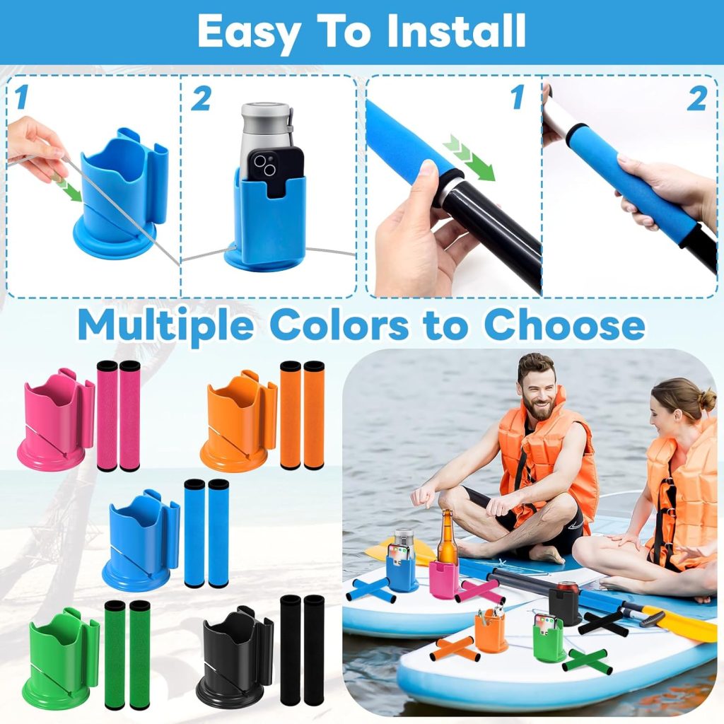 Paddle Board and Kayak Cup Holder, Paddle Grips, Paddle Board and Kayak Accessories Kit (Blue) Paddle Board and Kayak Cup Holder, Paddle Grips, Paddle Board and Kayak Accessories Kit (Blue)