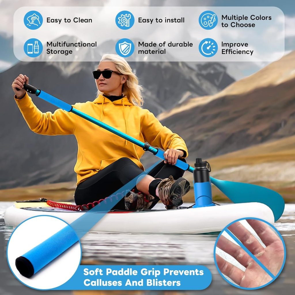 Paddle Board and Kayak Cup Holder, Paddle Grips, Paddle Board and Kayak Accessories Kit (Blue) Paddle Board and Kayak Cup Holder, Paddle Grips, Paddle Board and Kayak Accessories Kit (Blue)