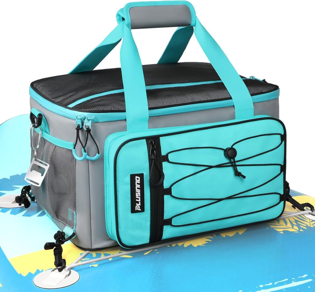 PLUSINNO Paddle Board Cooler, Waterproof SUP Cooler Durable PVC Material, Paddle Board Bag with TPU Zipper, 12-Pocket Fits 42 Cans, Paddle Board Accessories for Beach, Camping, Kayaking PLUSINNO Paddle Board Cooler, Waterproof SUP Cooler Durable PVC Material, Paddle Board Bag with TPU Zipper, 12-Pocket Fits 42 Cans, Paddle Board Accessories for Beach, Camping, Kayaking
