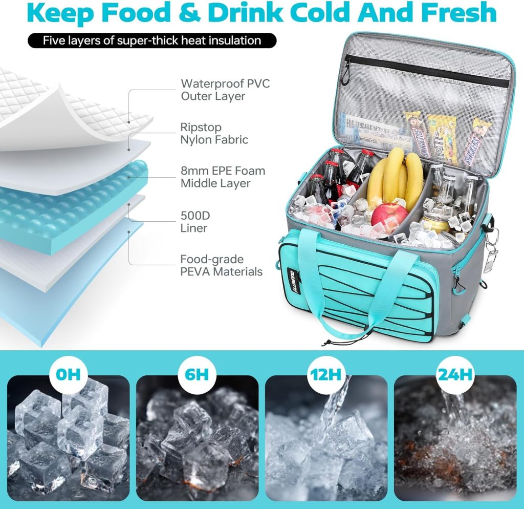 PLUSINNO Paddle Board Cooler, Waterproof SUP Cooler Durable PVC Material, Paddle Board Bag with TPU Zipper, 12-Pocket Fits 42 Cans, Paddle Board Accessories for Beach, Camping, Kayaking PLUSINNO Paddle Board Cooler, Waterproof SUP Cooler Durable PVC Material, Paddle Board Bag with TPU Zipper, 12-Pocket Fits 42 Cans, Paddle Board Accessories for Beach, Camping, Kayaking