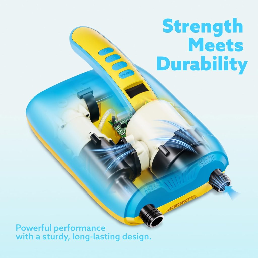 Sloosh Electric Paddle Board Pump, 20 PSI High-Pressure Dual-Stage Inflation SUP Air Pump with Auto-Off Function, 12V DC Car Connector for Inflatable Paddle Boards, Kayaks, Boats, and Air Mattresses Sloosh Electric Paddle Board Pump, 20 PSI High-Pressure Dual-Stage Inflation SUP Air Pump with Auto-Off Function, 12V DC Car Connector for Inflatable Paddle Boards, Kayaks, Boats, and Air Mattresses