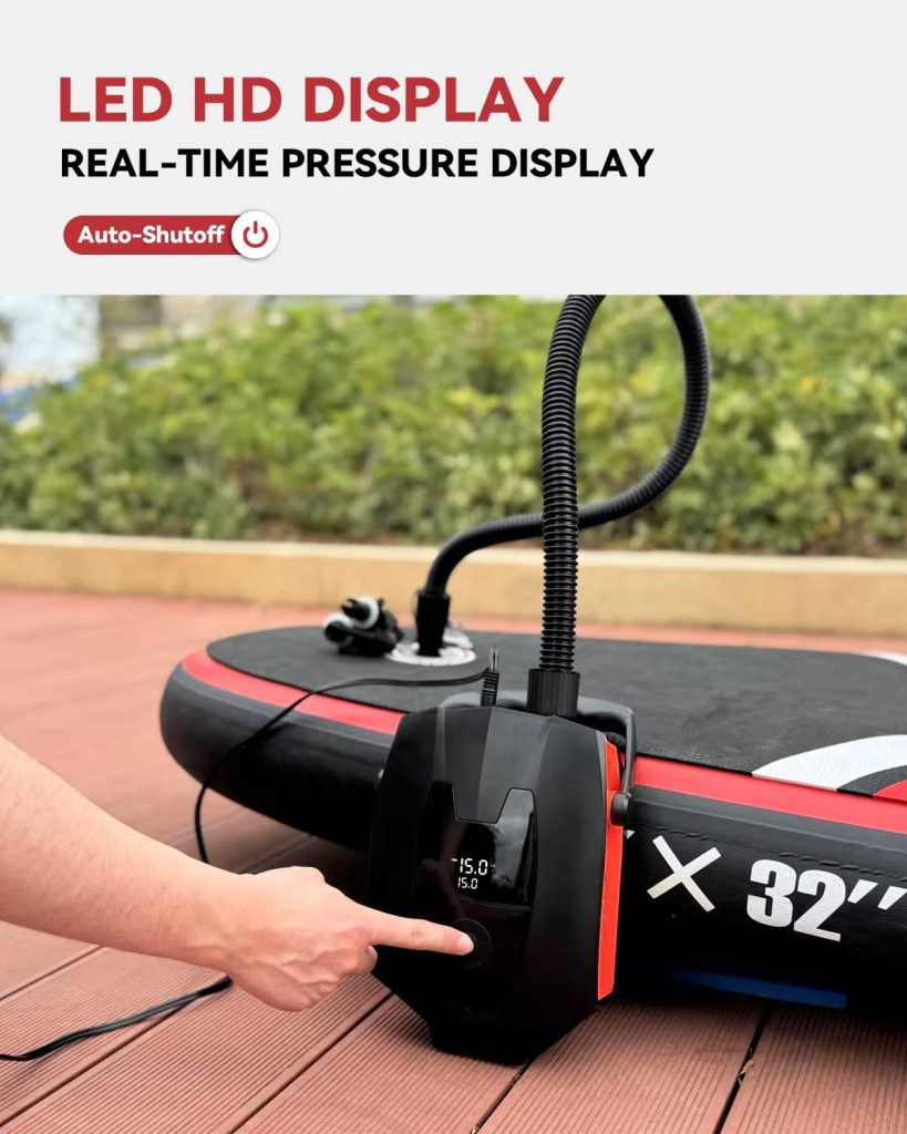 ZFOX Paddle Board Pump,50PSI Portable Electric sup Pump-Dual Motor SUP Air Pump for Inflation and Deflation, Auto-Off,12V DC Automotive Connector for Stand Up Paddle Boards ZFOX Paddle Board Pump,50PSI Portable Electric sup Pump-Dual Motor SUP Air Pump for Inflation and Deflation, Auto-Off,12V DC Automotive Connector for Stand Up Paddle Boards